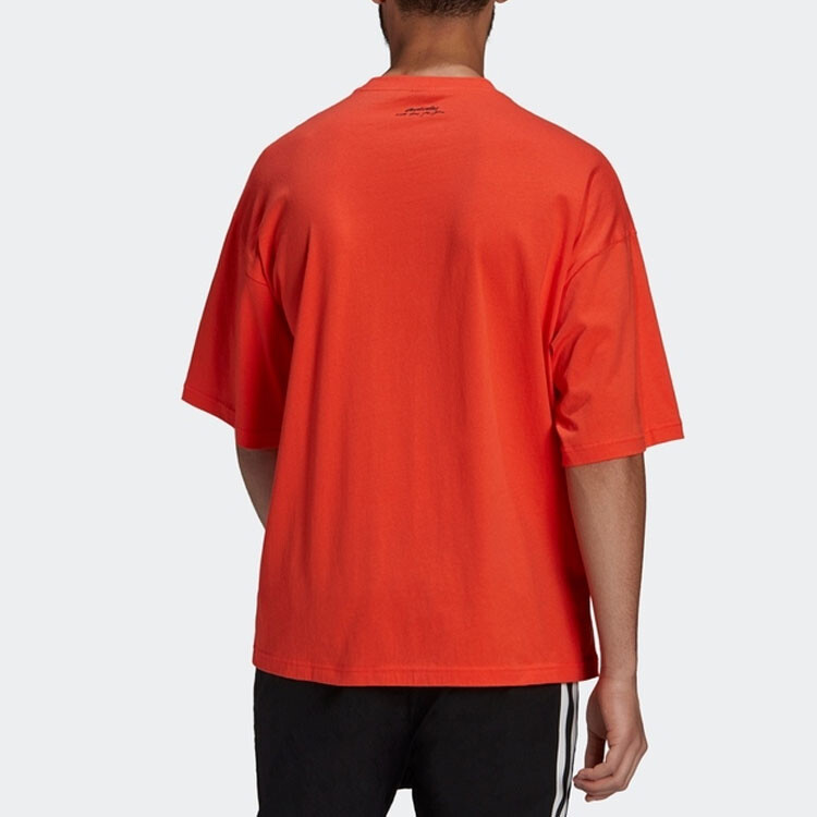 Футболка унисекс флуоресцентно-красная Adidas, красный — фото 4