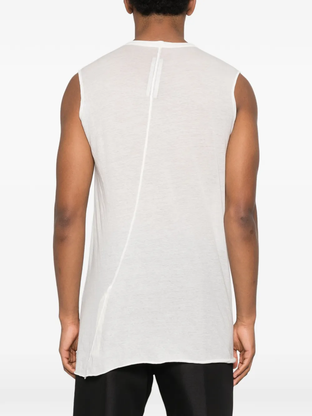 Футболка с рубчатыми необработанными краями Rick Owens, белый — фото 4