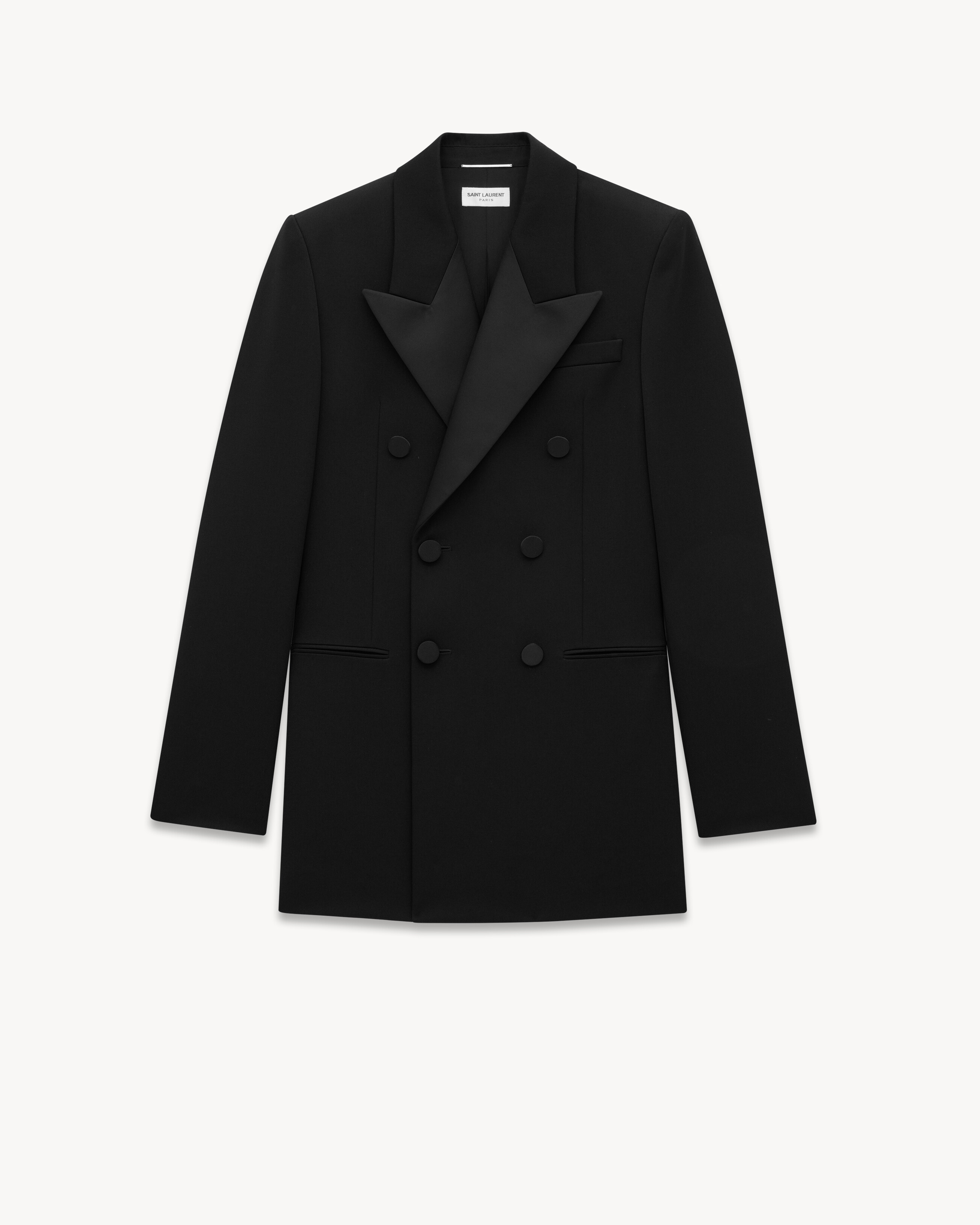 

Смокинг из ткани гран де пудр Saint Laurent, черный