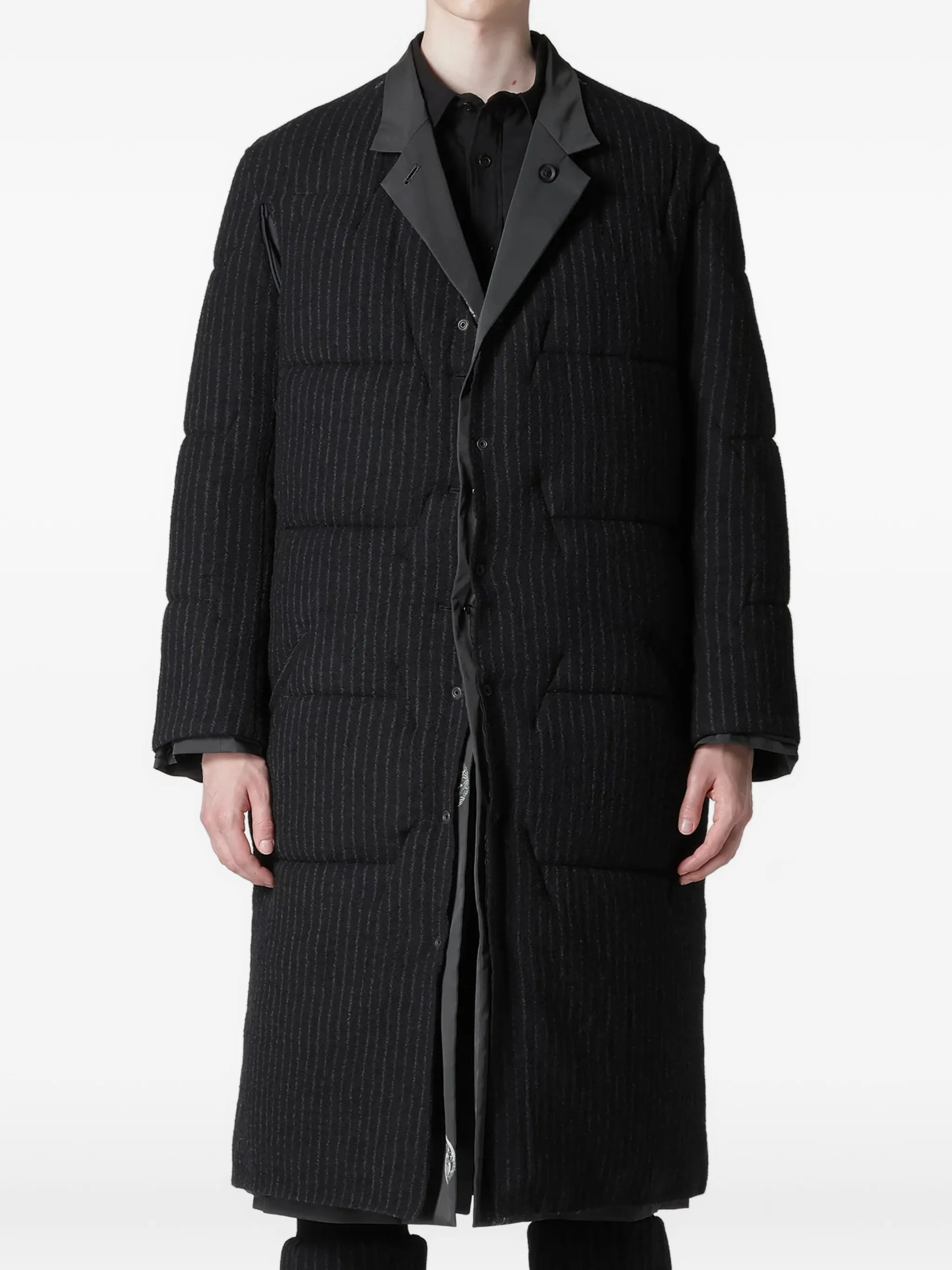 Куртка на подкладке в Тонкую полоску Yohji Yamamoto, черный — фото 4