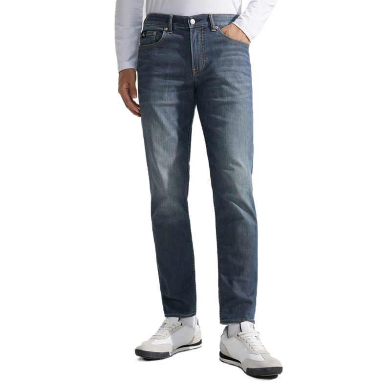 Футболка CALVIN KLEIN Jeans мужская темно-синяя 1BJ-Denim — фото 4