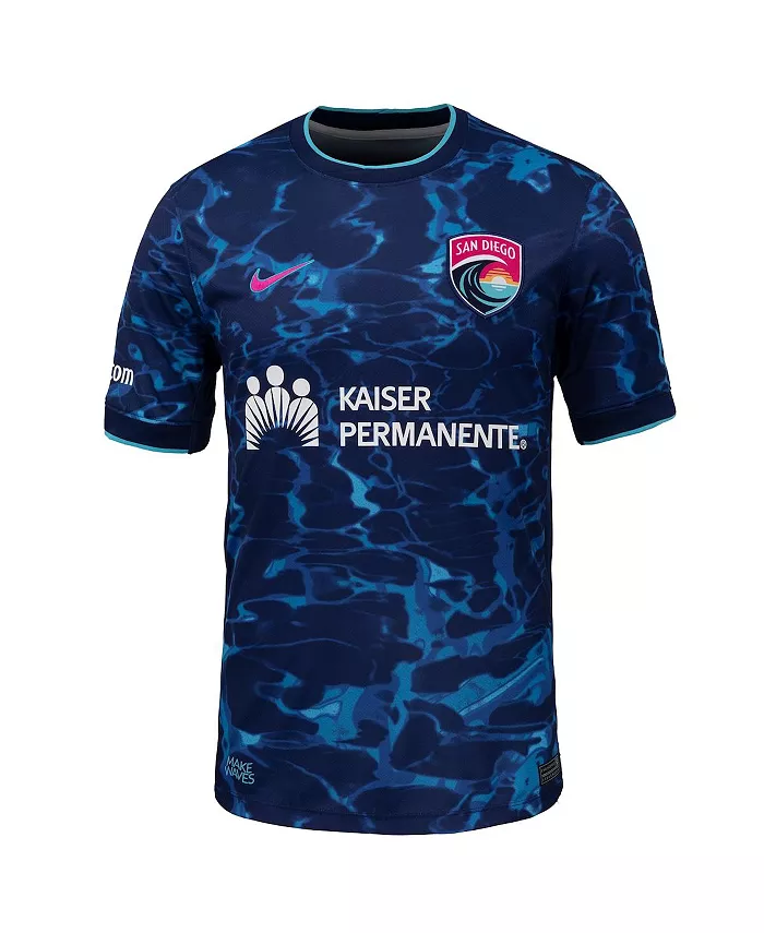 Мужская футболка San Diego Wave FC 2025 The Altamar Kit Stadium Replica в темно-синем цвете Nike — фото 2