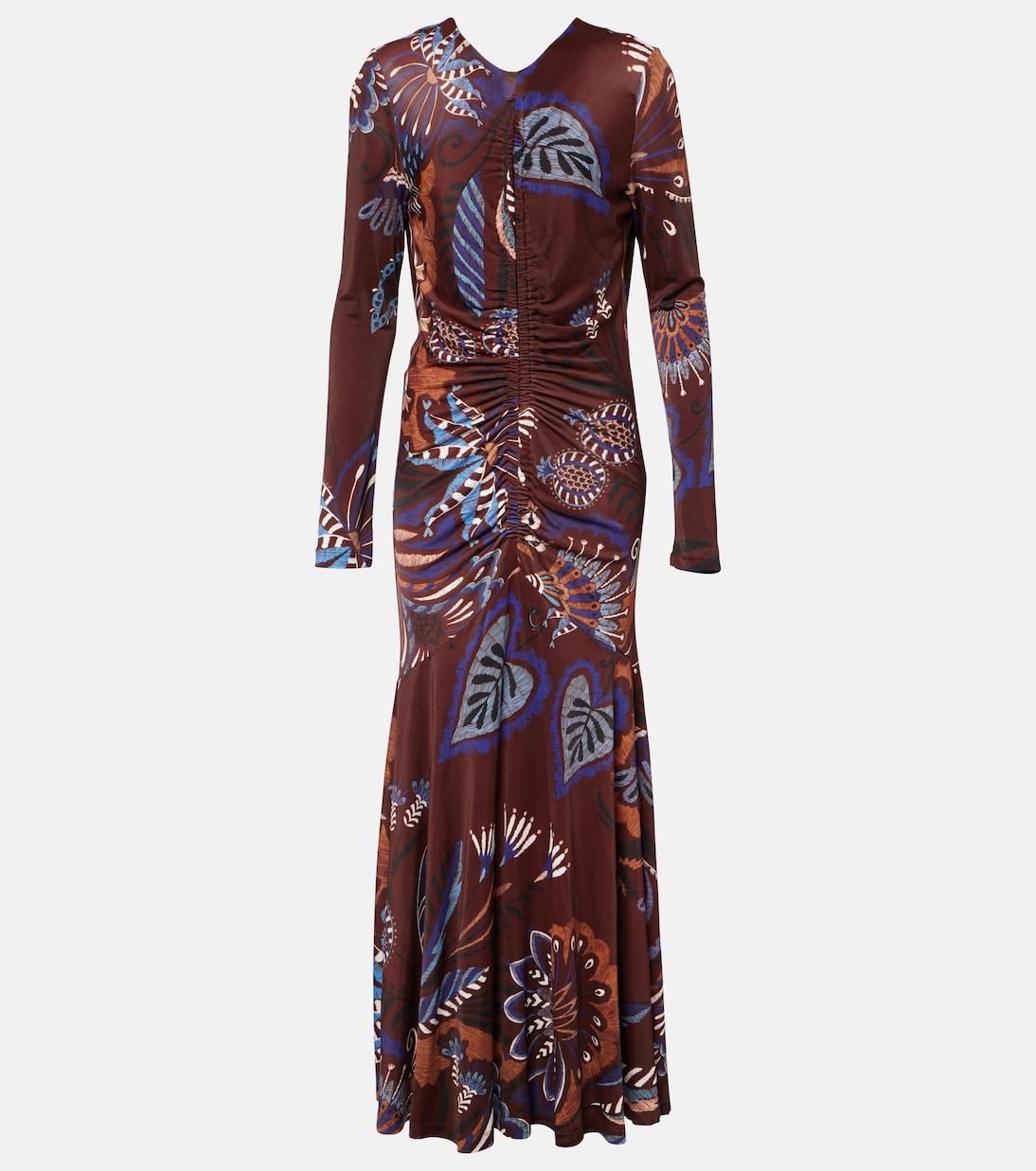 

Платье макси Delicate Garden со сборками Farm Rio, Delicate Garden Brown