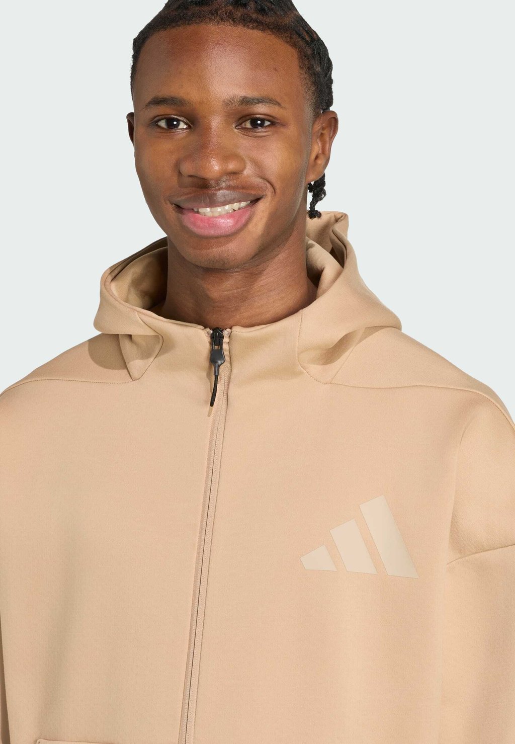 Толстовка на молнии Adidas Sportswear, песочный — фото 3