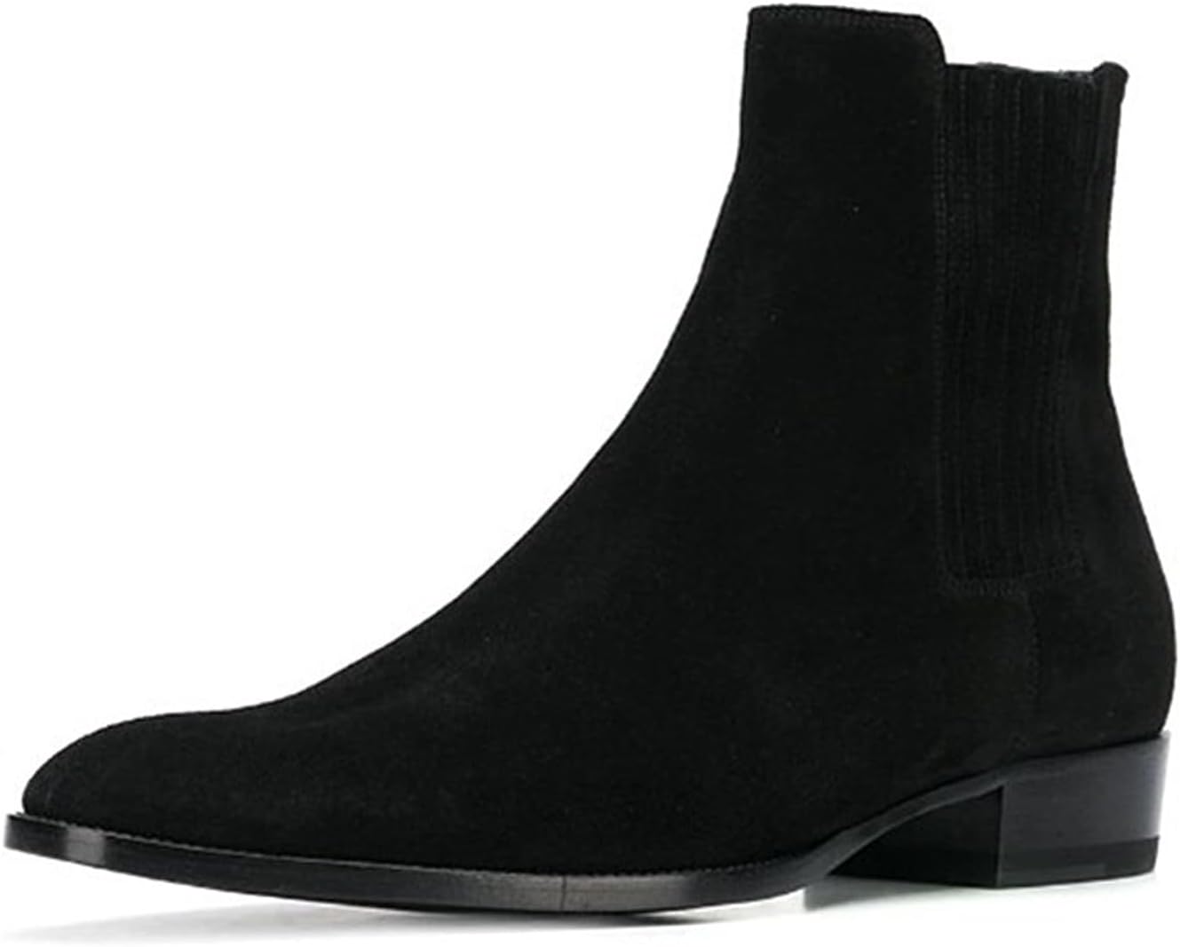 

Мужские замшевые деловые ботинки Chelsea Santimon - ботинки на щиколотку с эластичной вставкой, без шнурков, для бизнес-кэжуал, выпускного, свадьбы, банкетов с смокингом, концертов и выходных, черный