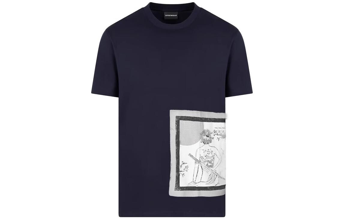 

Футболка Emporio Armani мужская морская синяя