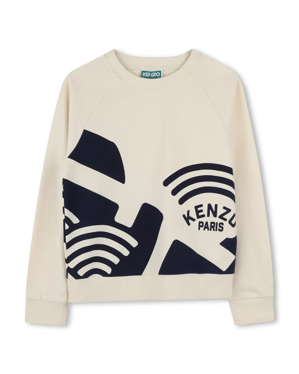 

Хлопковый свитшот с принтом для мальчиков Kenzo Kids, цвет Crudo