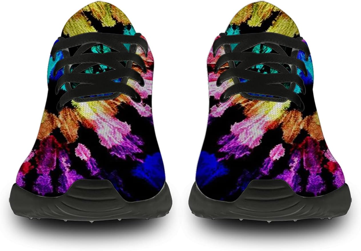 Кроссовки Horethy Tie Dye для женщин и мужчин, беговые кроссовки, женские и мужские прогулочные, теннисные кроссовки, удобные спортивные кроссовки для джоггинга, подарки, мультиколор — фото 3