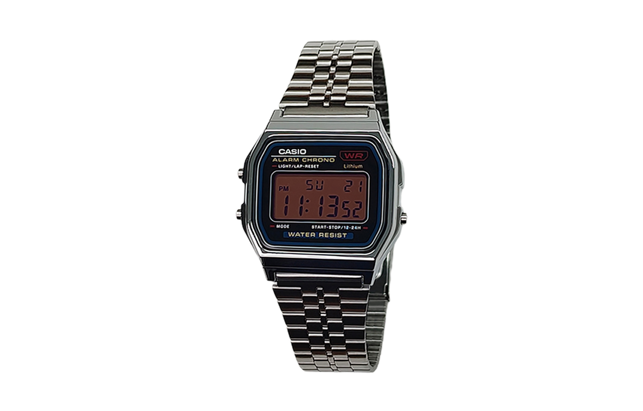

CASIO Часы Retrofit Series Quartz Movement Stainless Steel Strap Watch Men's Watch Black Dial, Black Dial Umber Watch Glass