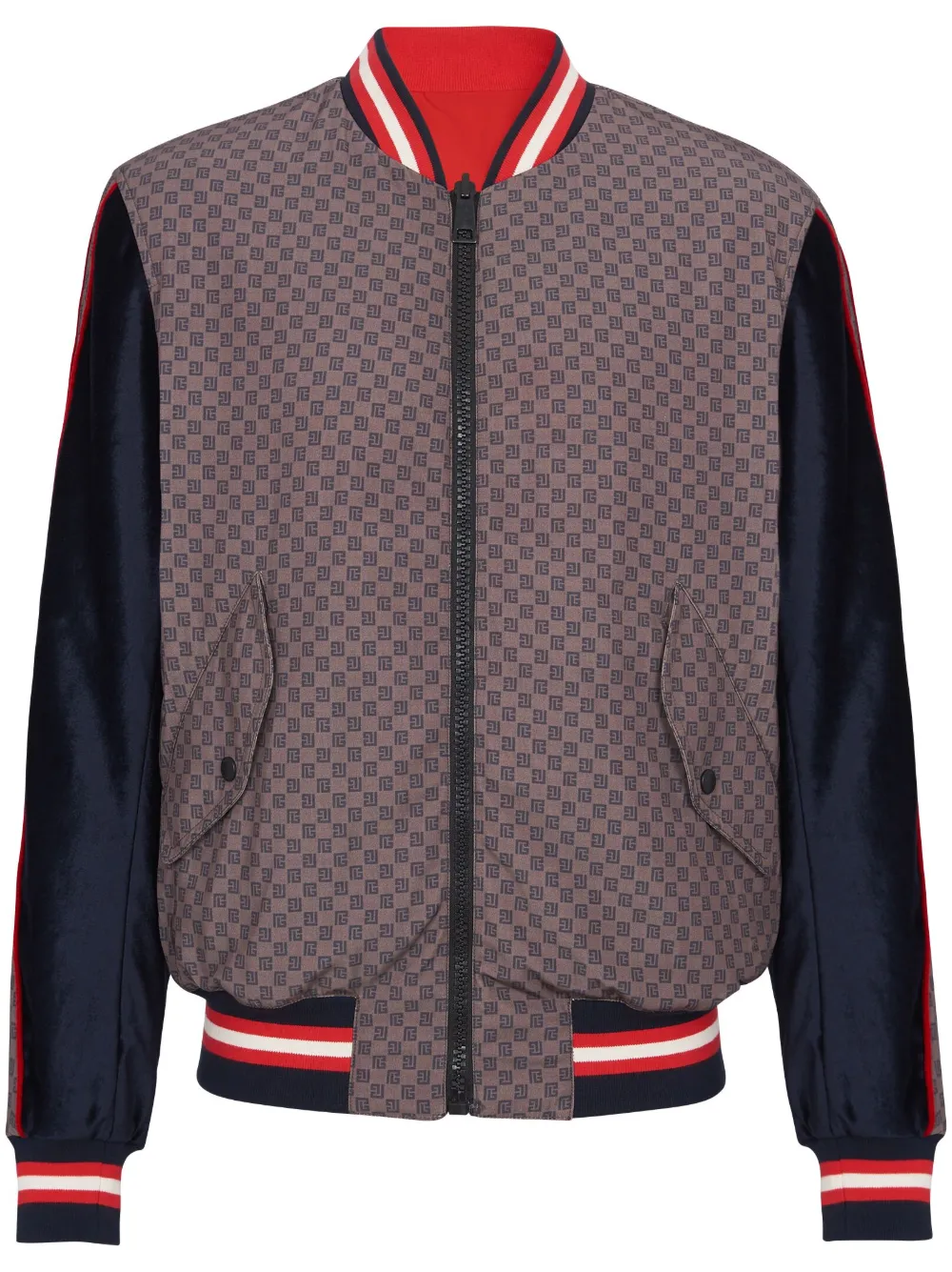 Бомбер с монограммой PB BALMAIN, фиолетовый