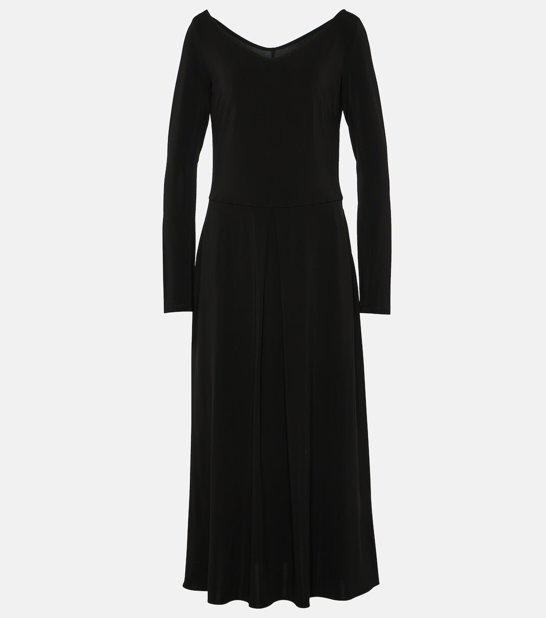 

Платье макси valido из плиссированного джерси Max Mara, черный