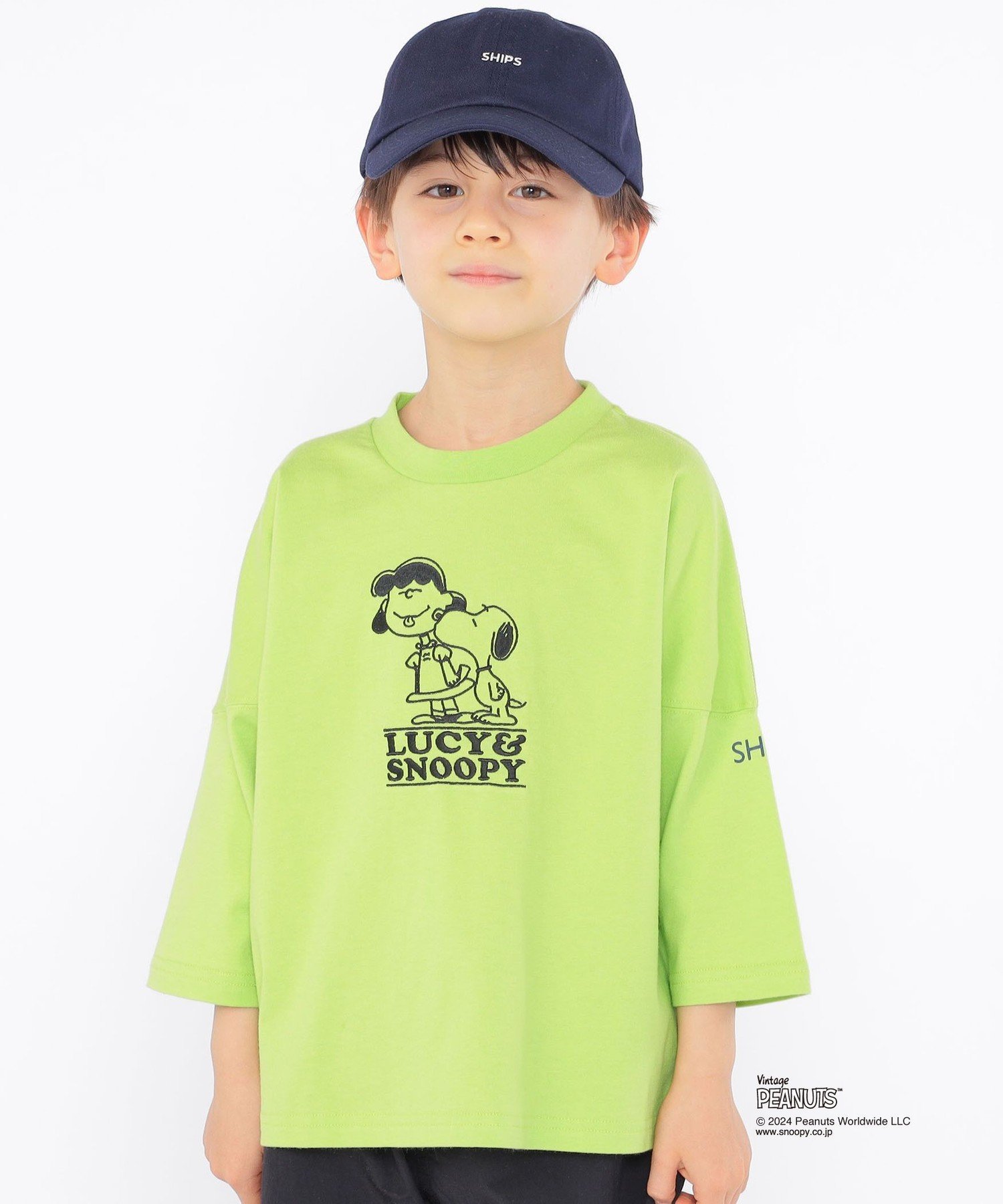 Детская футболка с рукавом 3/4 и изображением Снупи (рост 100-130 см) SHIPS KIDS, Light green — фото 2