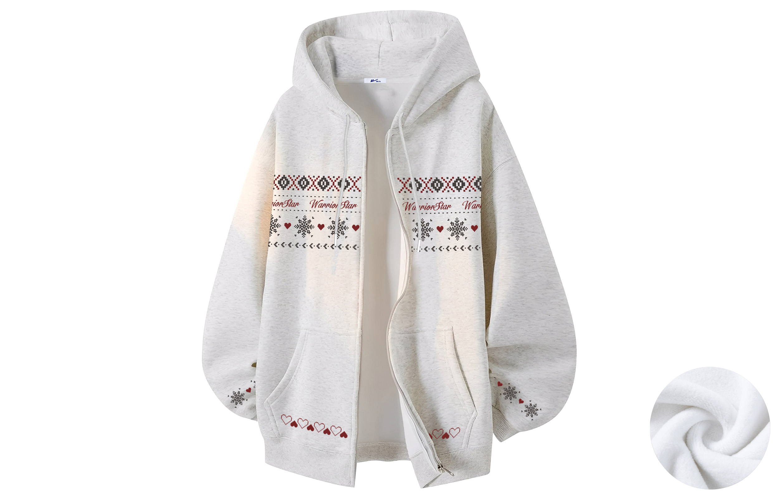 

Толстовка Unisex Hooded Moderate Cardigan WARRIOR, heather серый[thickened and fleece-lined]