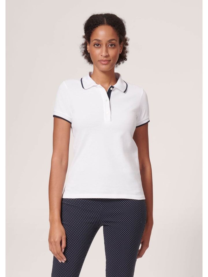 

MADELEINE Классическая рубашка поло белого/темно-синего цвета, Синий, MADELEINE Классическая рубашка поло белого/темно-синего цвета