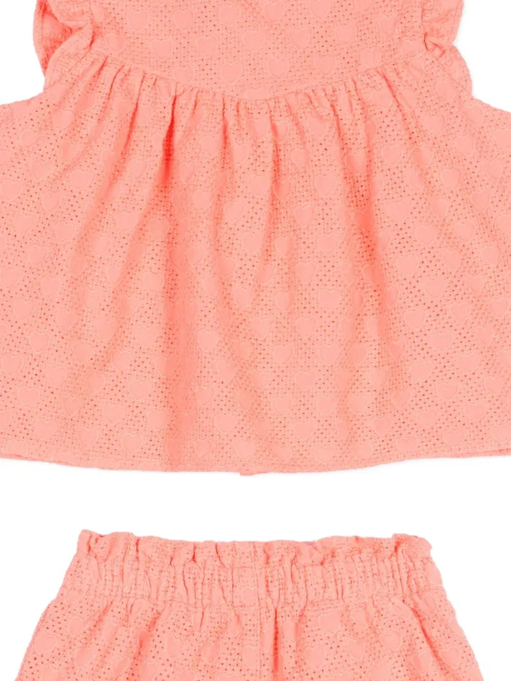 Комплект из топа и шорт с оборками Petit Bateau, розовый — фото 3