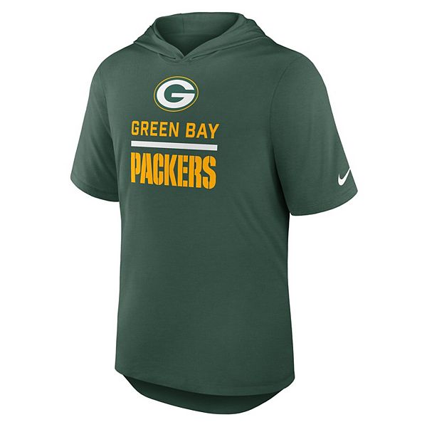 Мужская зеленая футболка-худи green bay packers lockup tri-blend Nike — фото 3
