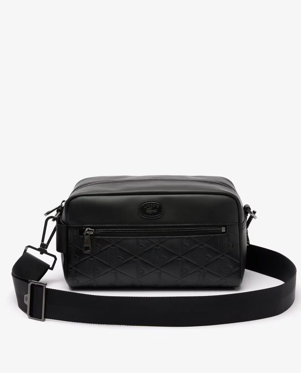

Мужской кошелек с напечатанной монограммой Lacoste, черный