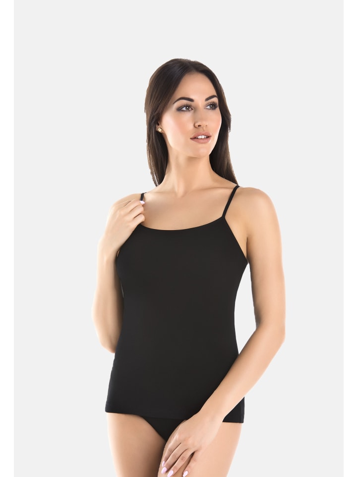 

Teyli Хлопковая женская майка на тонких бретелях, модель Cami-plus, черного цвета