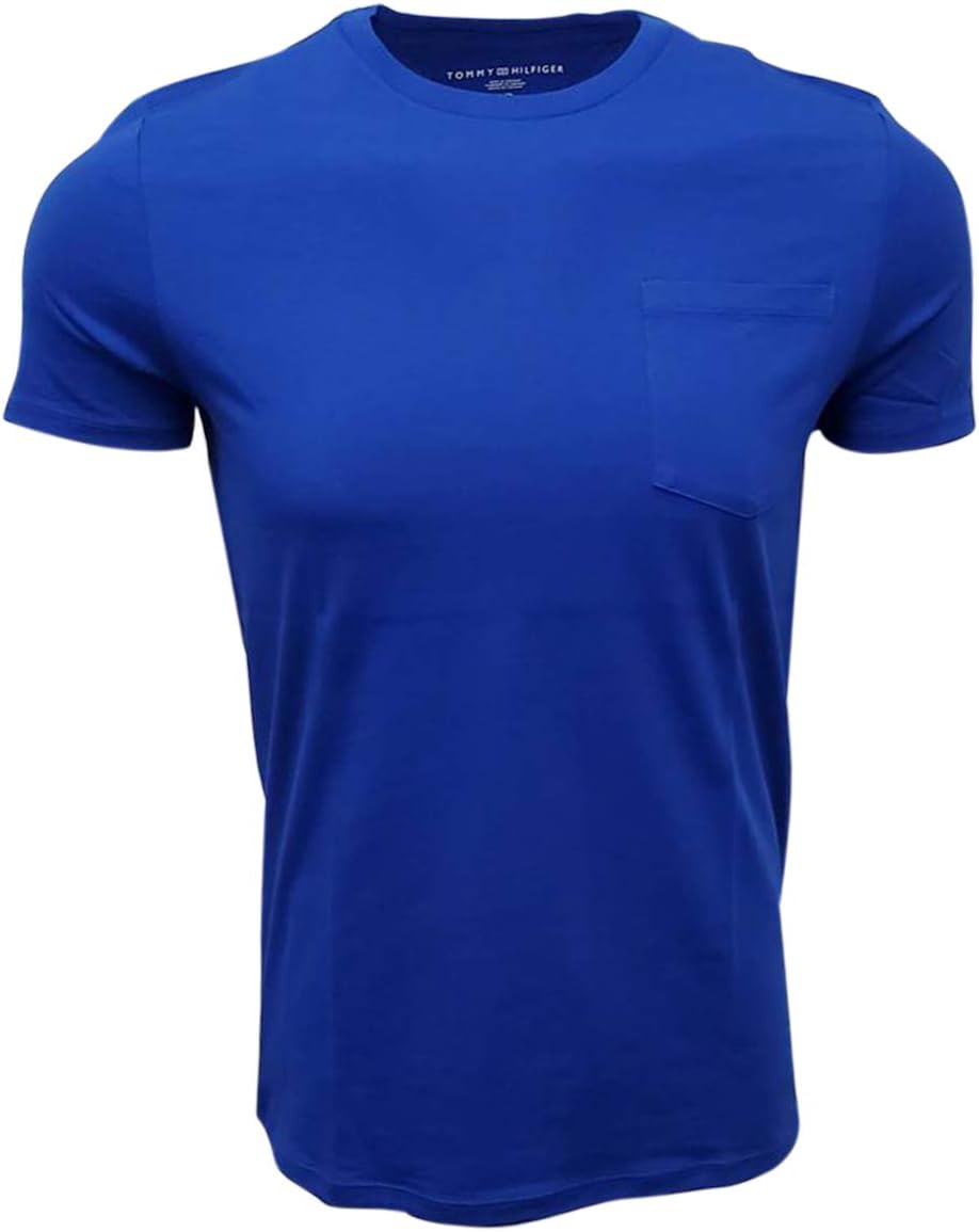 

Мужская однотонная футболка Tommy Hilfiger с круглым вырезом и карманом, Royal Blue, Синий, Мужская однотонная футболка Tommy Hilfiger с круглым вырезом и карманом, Royal Blue