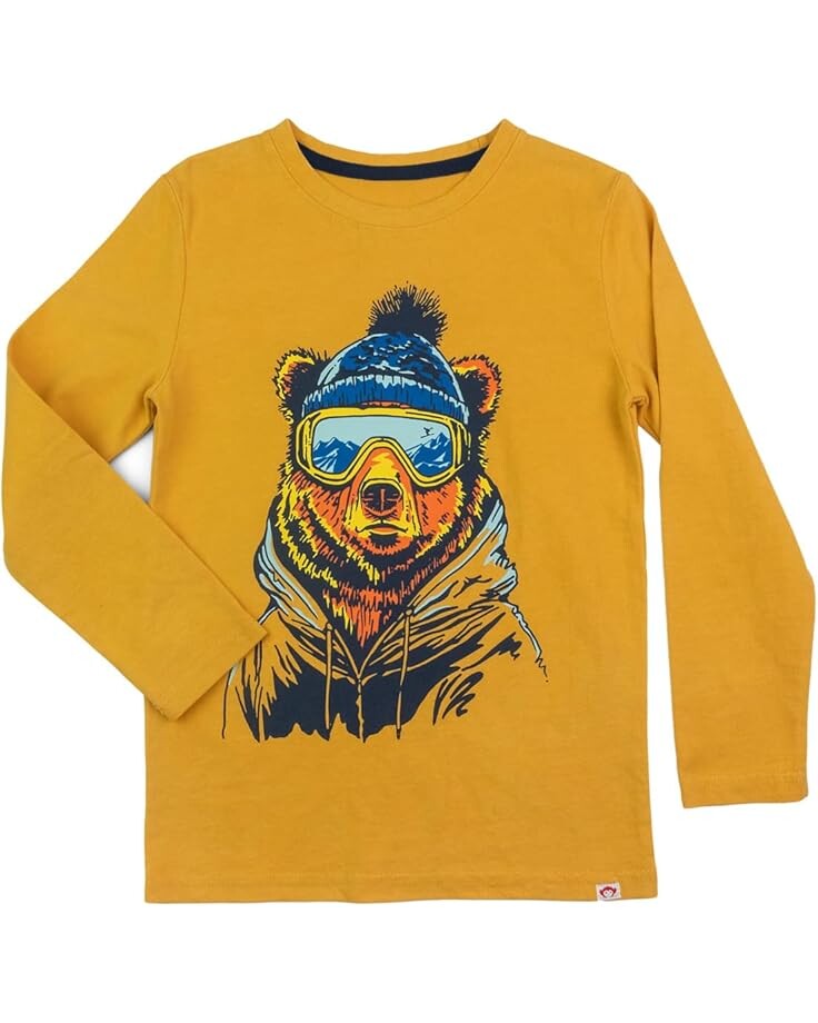 

Лонгслив Appaman Kids Graphic Long Sleeve Tee - Ski Bear, цвет Beeswax