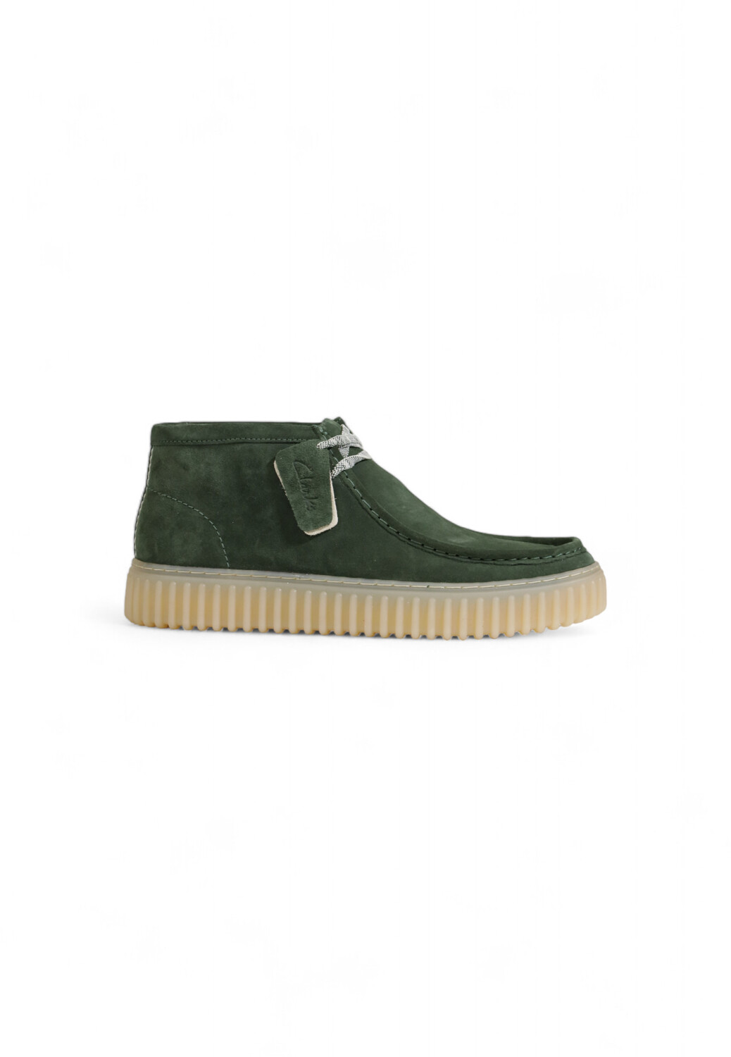 

Ботинки на шнуровке Clarks замшевые, зеленый