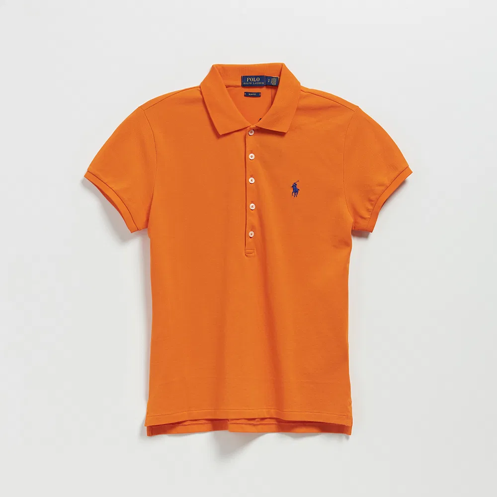 Женская футболка поло Slim Fit оранжевого цвета от Polo Ralph Lauren