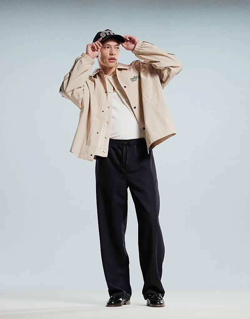 

Наденьте элегантные широкие брюки черного цвета ASOS DESIGN