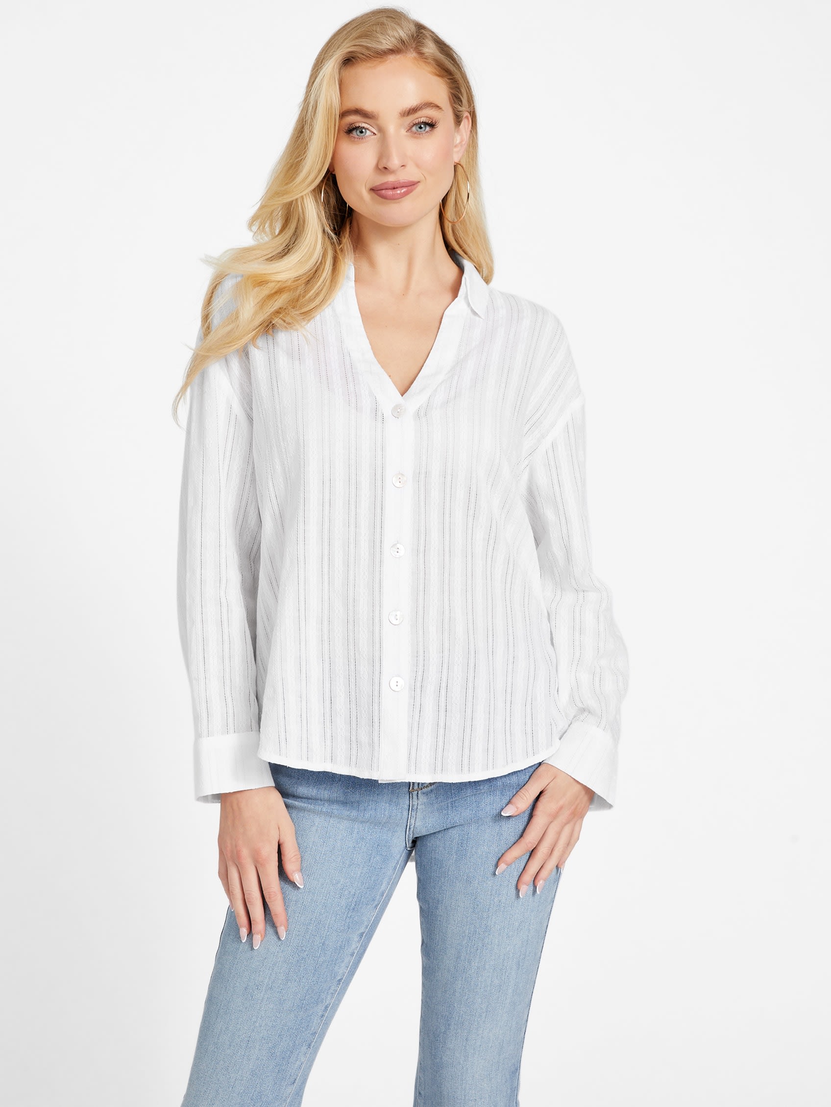 

Вышитая рубашка Данна Guess Factory, цвет pure white