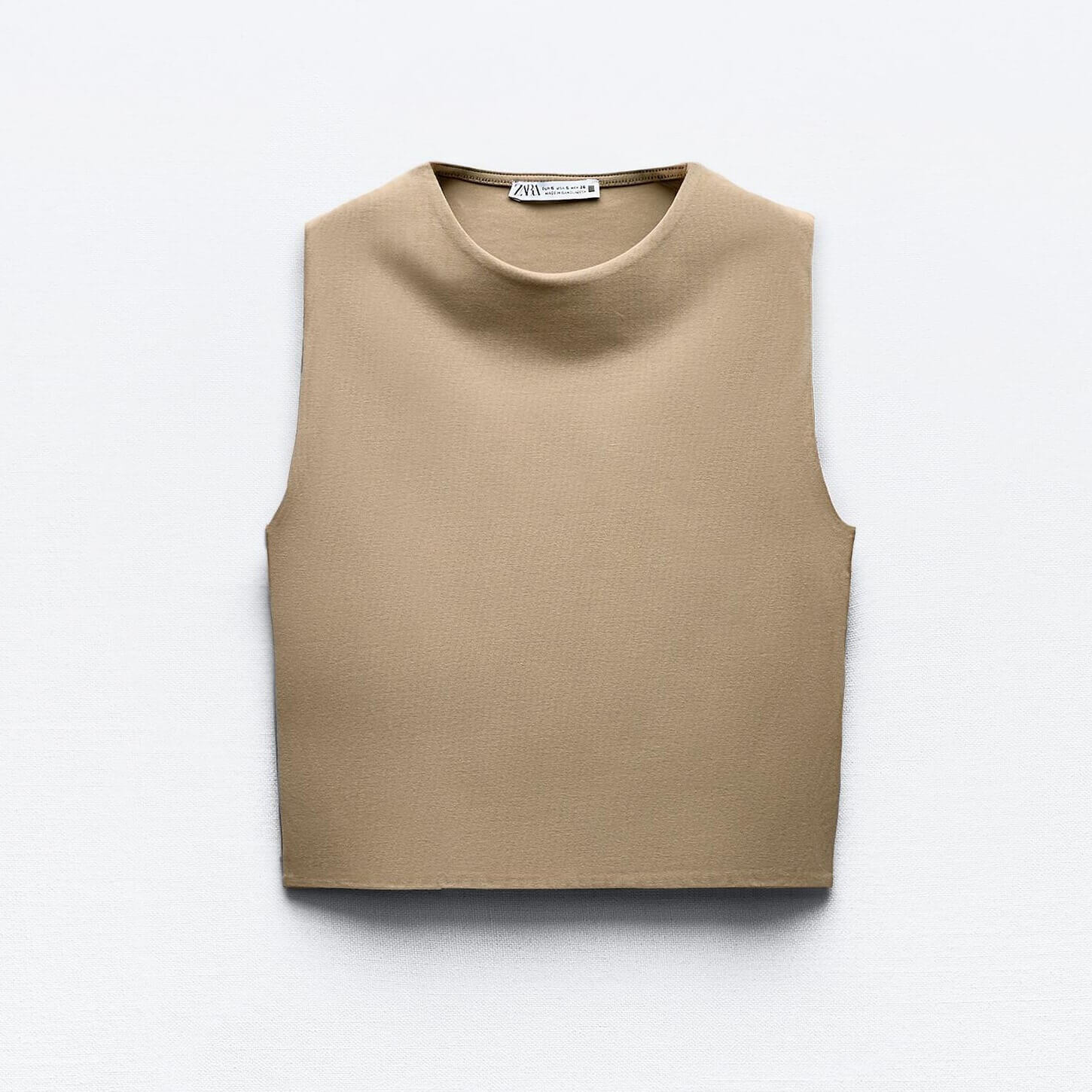 

Кроп топ Zara Sleeveless, бежевый