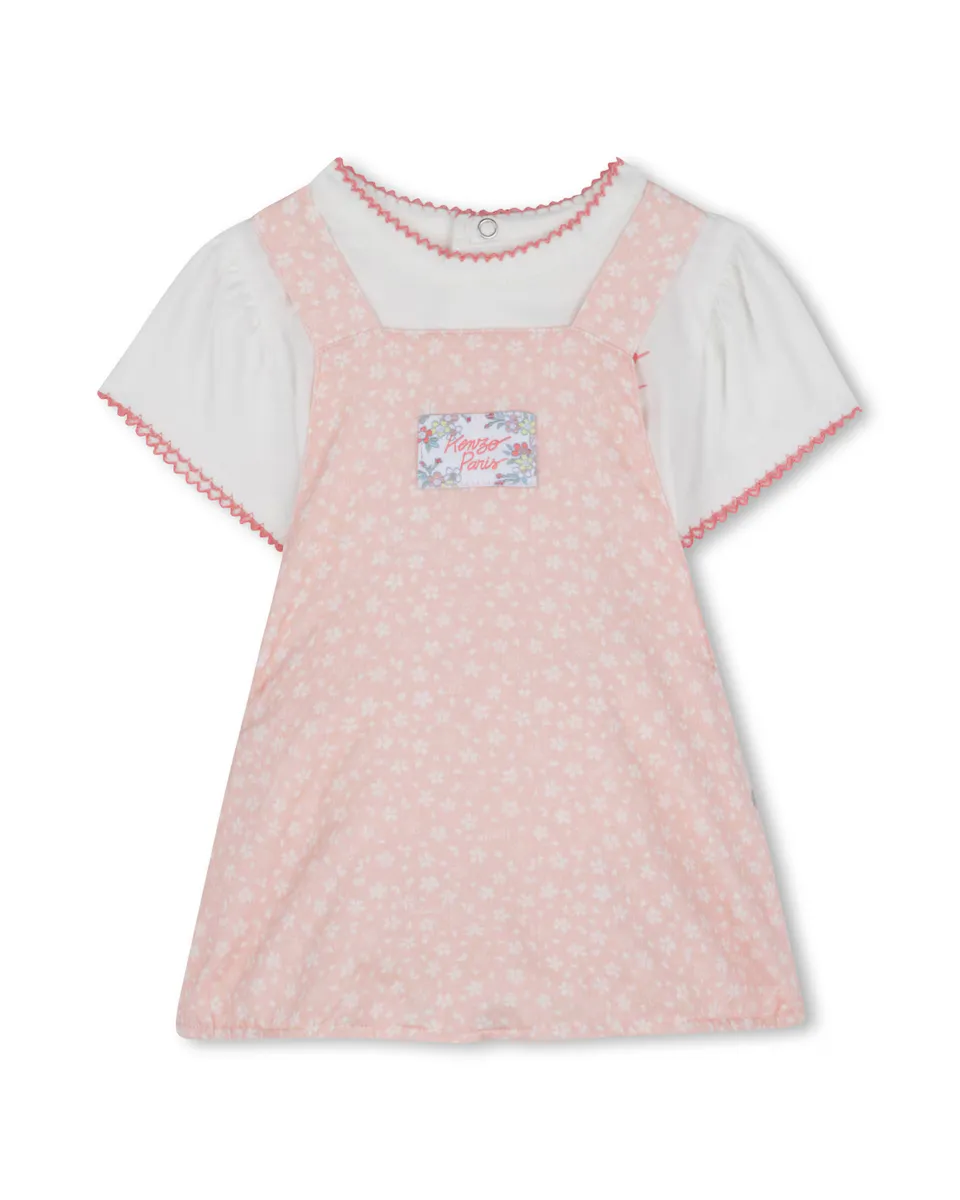 

Белый хлопковый комплект для девочки Kenzo Kids
