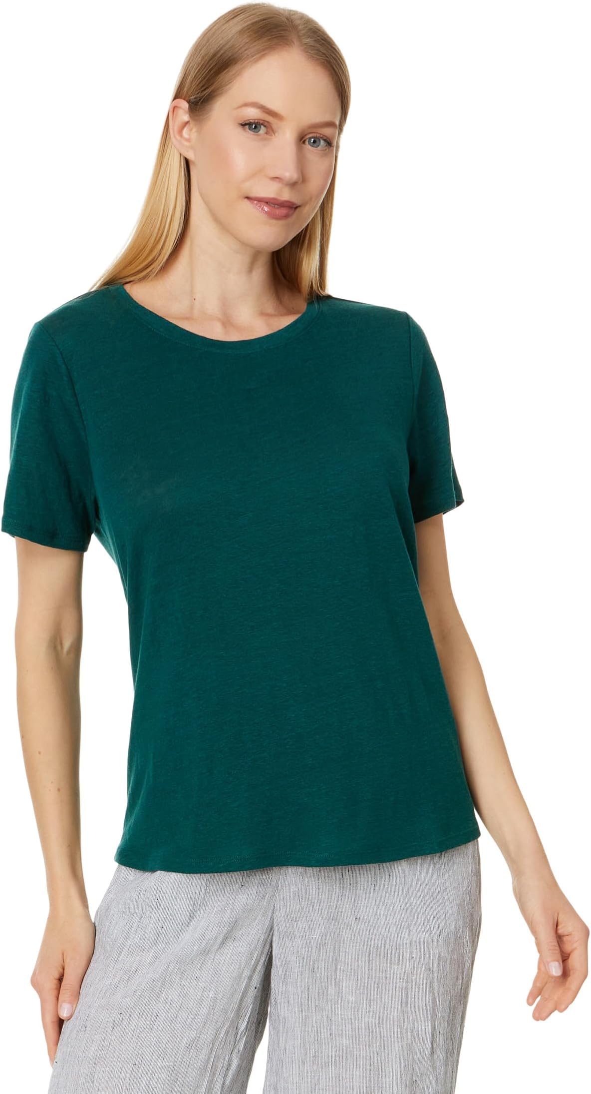 

Футболка Eileen Fisher Crew Neck Short Sleeve Tee, цвет Aegean