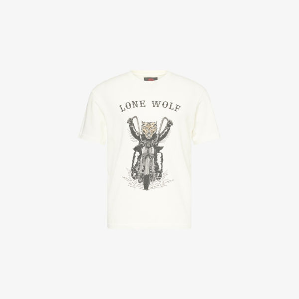 

Футболка из хлопка с принтом Lone wolf Gallery Dept, белый