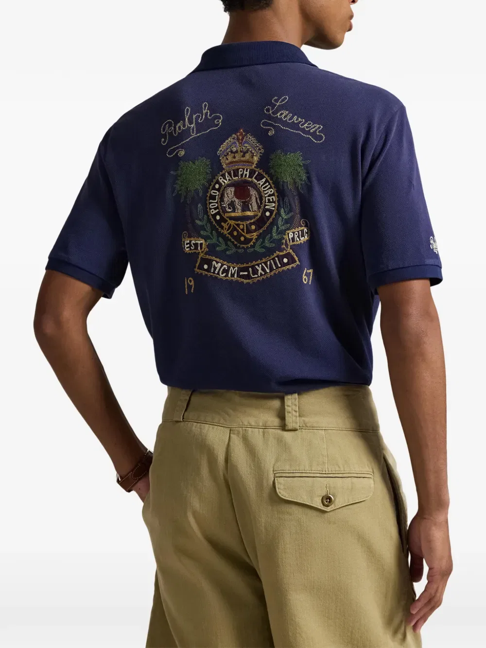 Поло-рубашка с вышитым гербом Polo Ralph Lauren, синий — фото 4