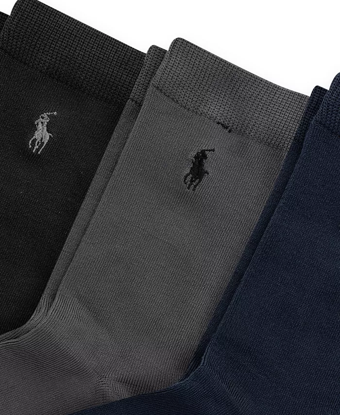 Мальчики 4-11 лет 3 пары супермягких повседневных носков Polo Ralph Lauren, синий — фото 3