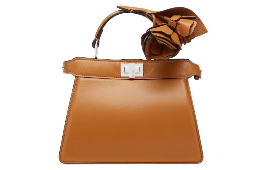 

FENDI Сумка через плечо Peekaboo ISeeU из кожи Nappa, кросс-боди, женская сумка Brown