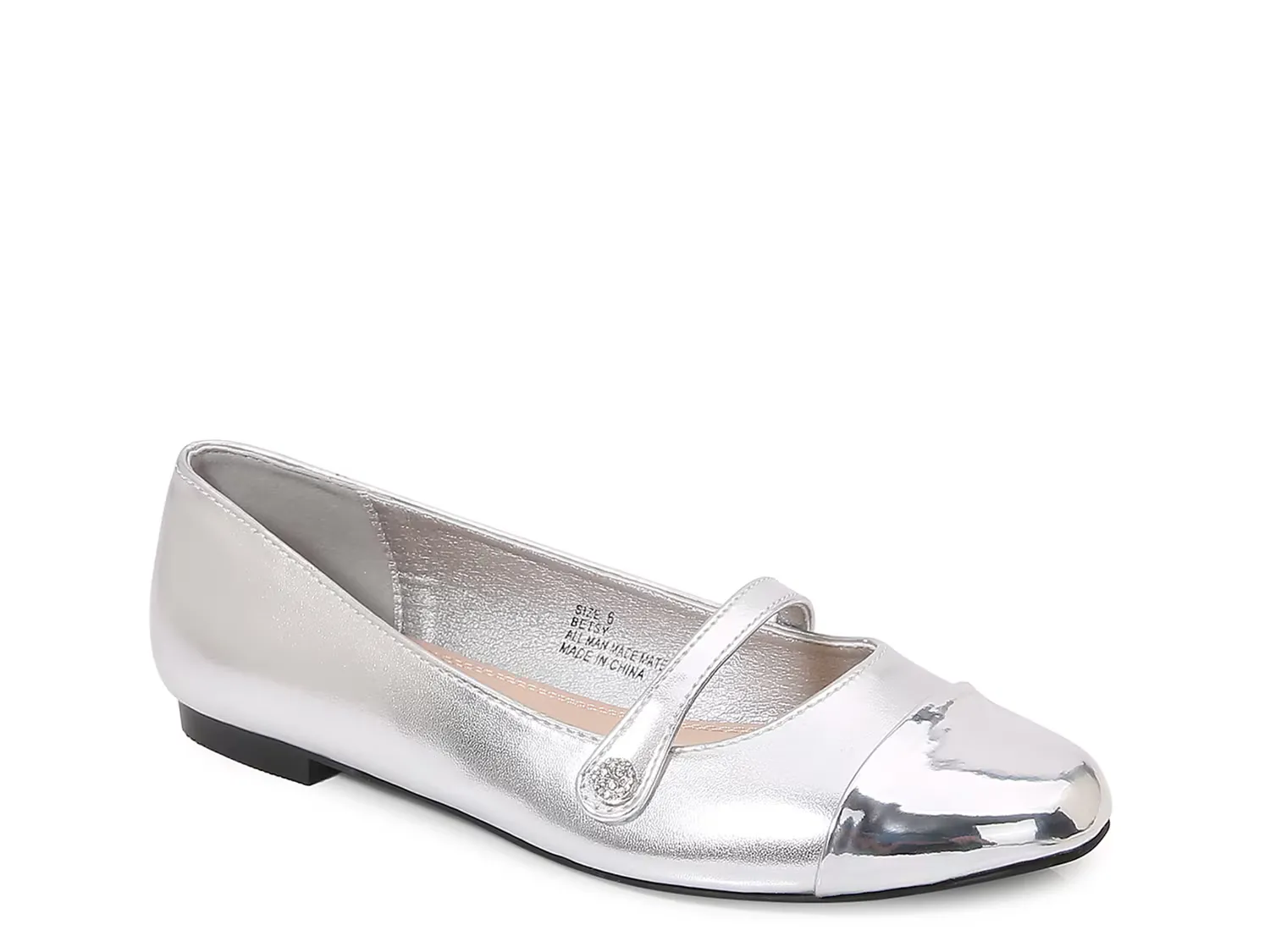 

Балетки Betsy Mary Jane Flat Berness, серебряный/металлик