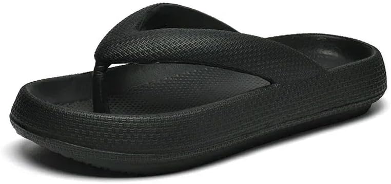 

Женские и мужские летние повседневные шлепанцы с нескользящей мягкой подошвой из ЭВА, толстая подошва, парные, больших размеров, для улицы и пляжа Dcehgew, черный