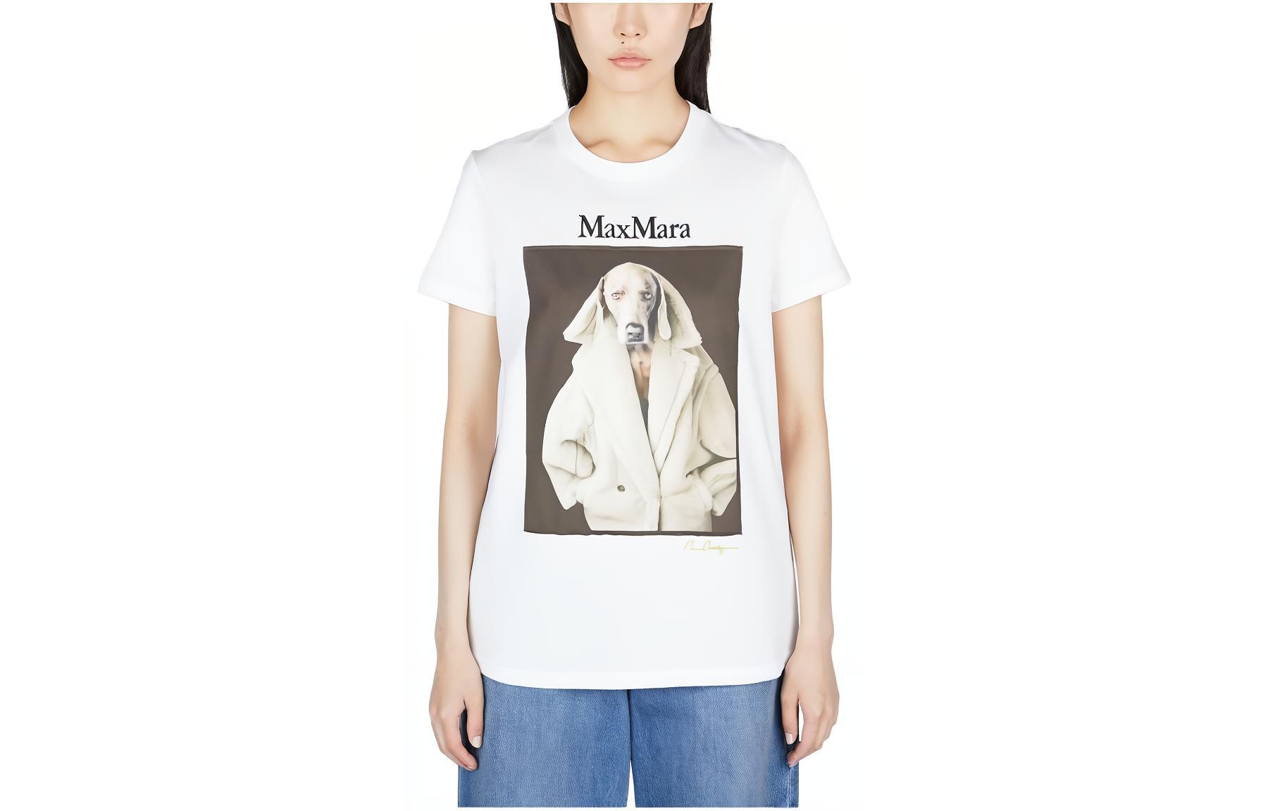 

MaxMara Обычная женская футболка белого цвета