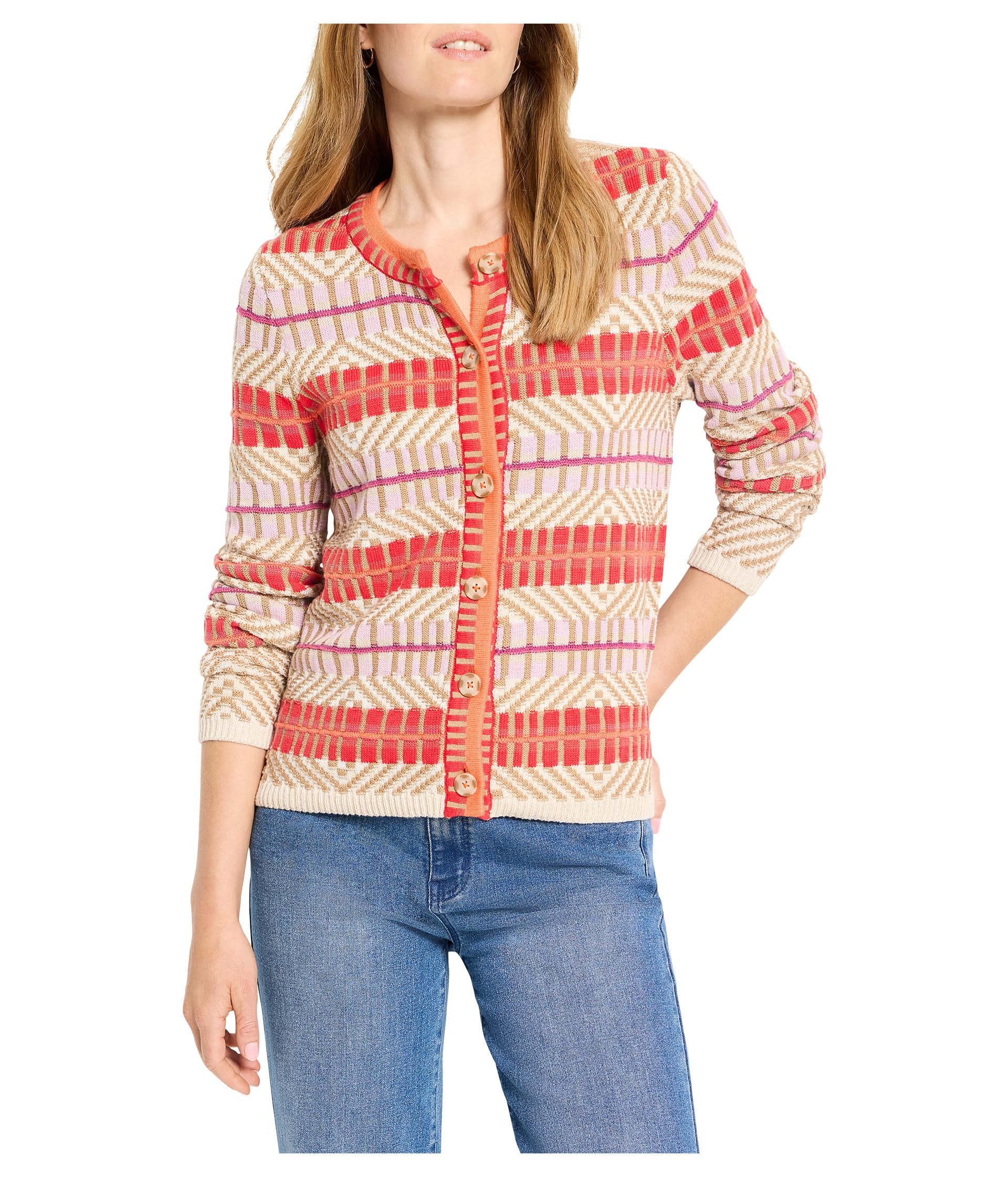 

Свитер NIC+ZOE Petite Energizer Cardigan, цвет Red Multi