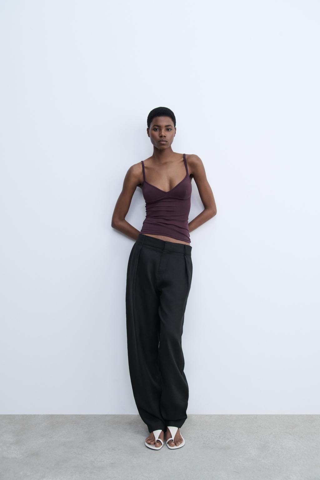 

Топ на бретельках ZARA, цвет Wine