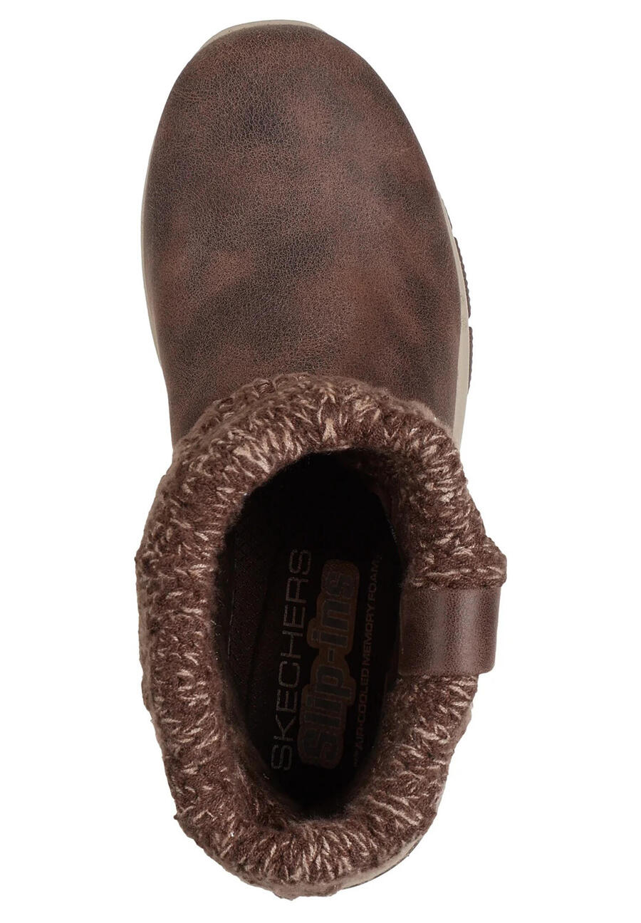 Женские ботильоны Skechers Easy Going - Cozy Weather 2, слипоны, 168033, коричневые — фото 3
