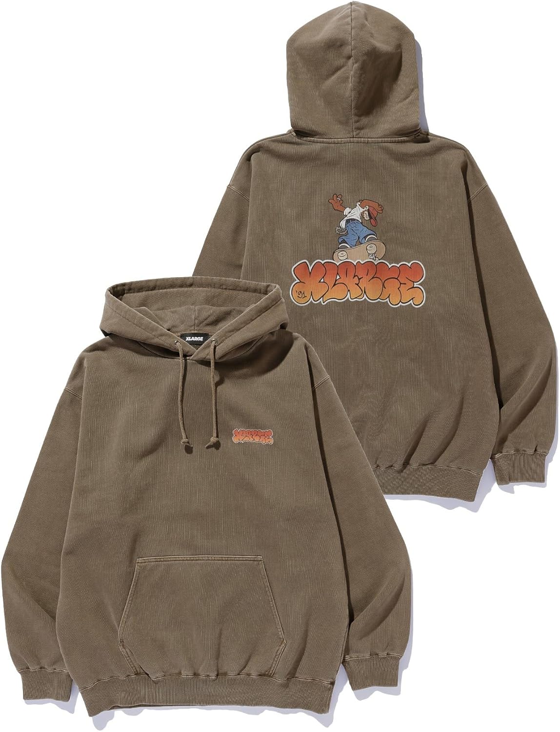 

Толстовка с капюшоном XLARGE PIGMENT SKATE KID для мужчин, коричневый