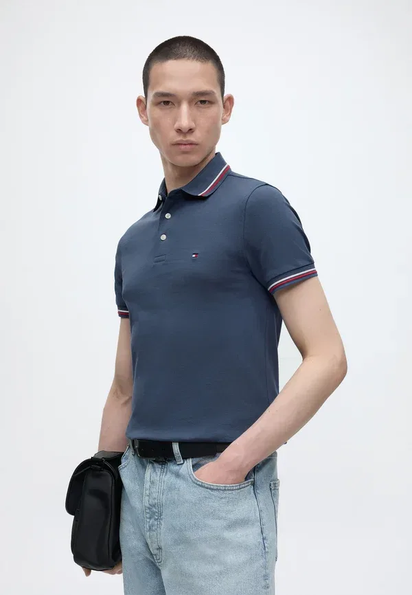Поло Slim fit Tommy Hilfiger, цвет Эгейское море — фото 4