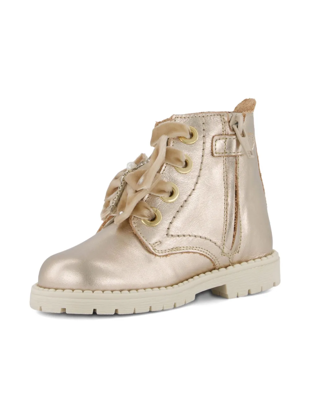 

Ботинки на шнуровке с бархатным бантом ANDANINES, нейтральный