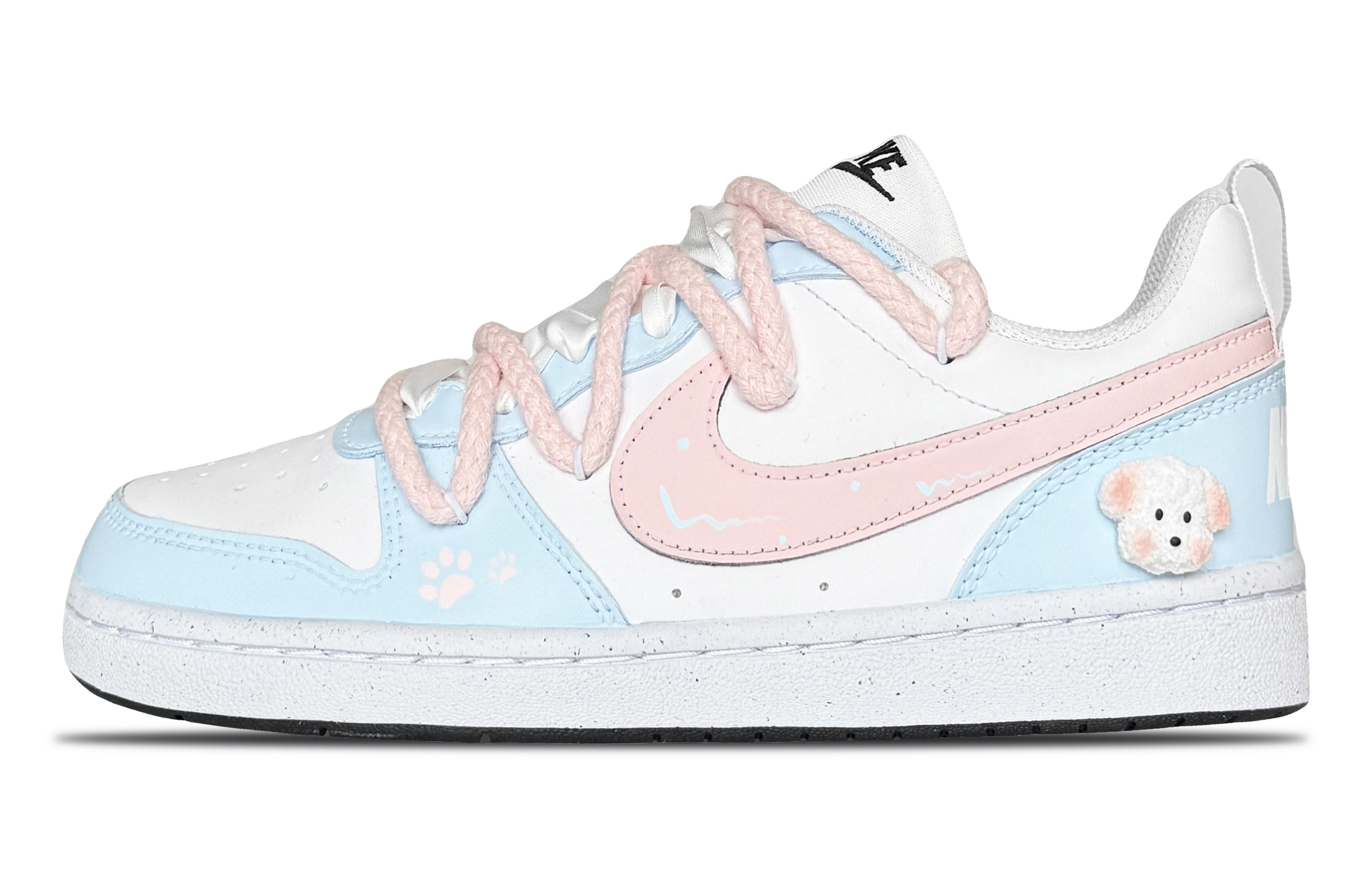 

Court Borough Wagging Puppy Low top детские скейтборд кроссовки для подростков Nike, синий/розовый