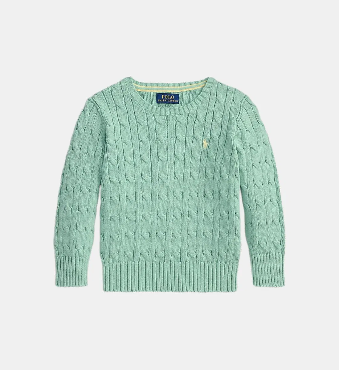 Прямой свитер из крученого хлопка Polo Ralph Lauren, зеленый