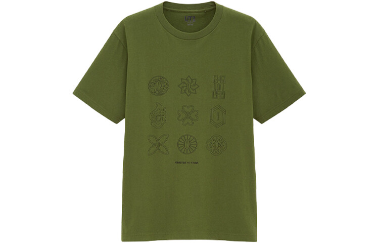 

Футболка унисекс оливково-зеленая Uniqlo, оливково-зеленый