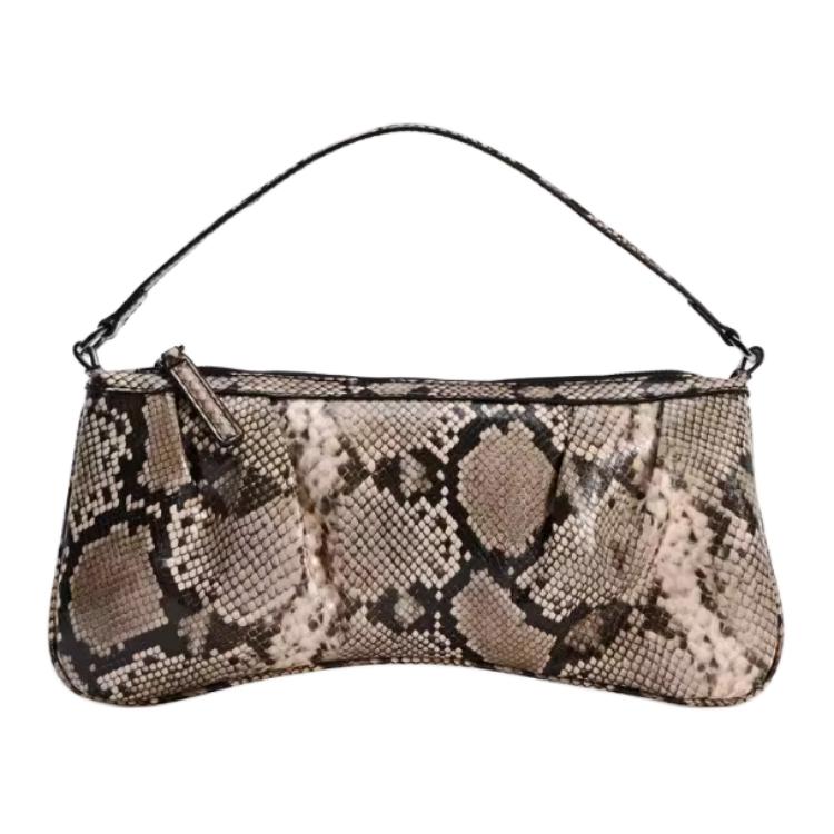 

ZARA Сумка через плечо из искусственной кожи, маленькая женская, коричневая, с принтом змеи