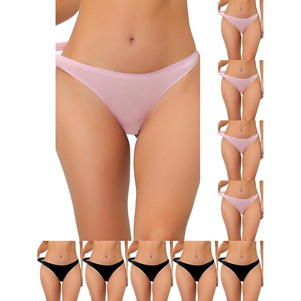 

10 пар женского нижнего белья без подкладки из сатина невидимые бикини комфортные стринги no-show Inspire Chic, Pink Black, Черный, 10 пар женского нижнего белья без подкладки из сатина невидимые бикини комфортные стринги no-show Inspire Chic, Pink Black