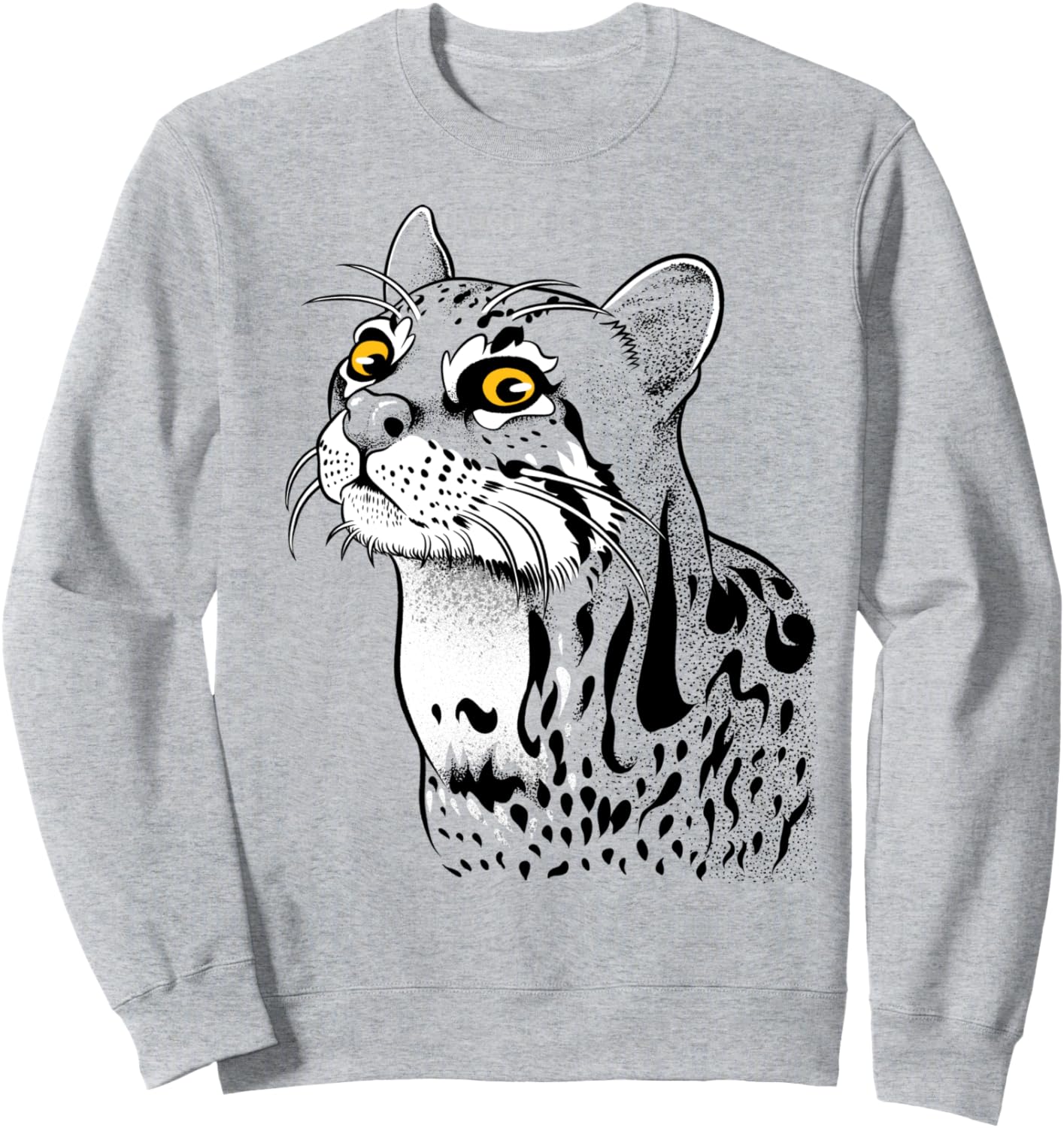 

Толстовка с татуировкой кошки оцелот Albertees, серый